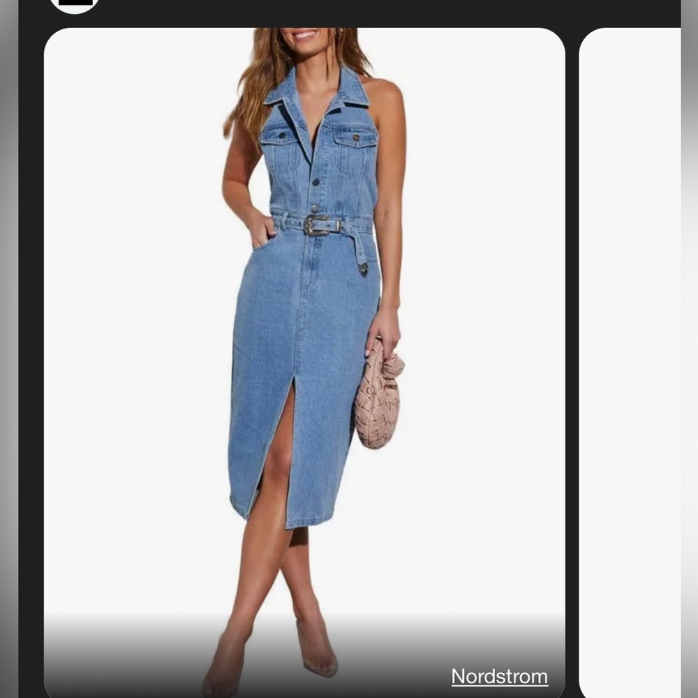 Vici collection Montana belted denim dress
